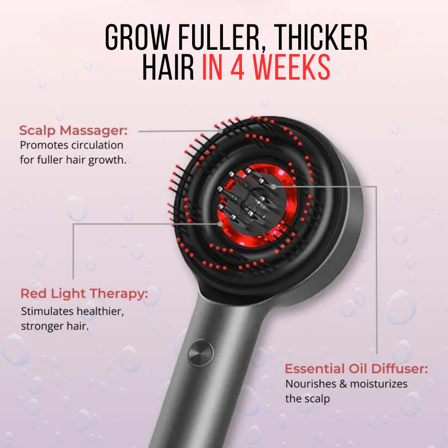 3-in-1 Red Light Therapy Scalp Brush with Hair Oil